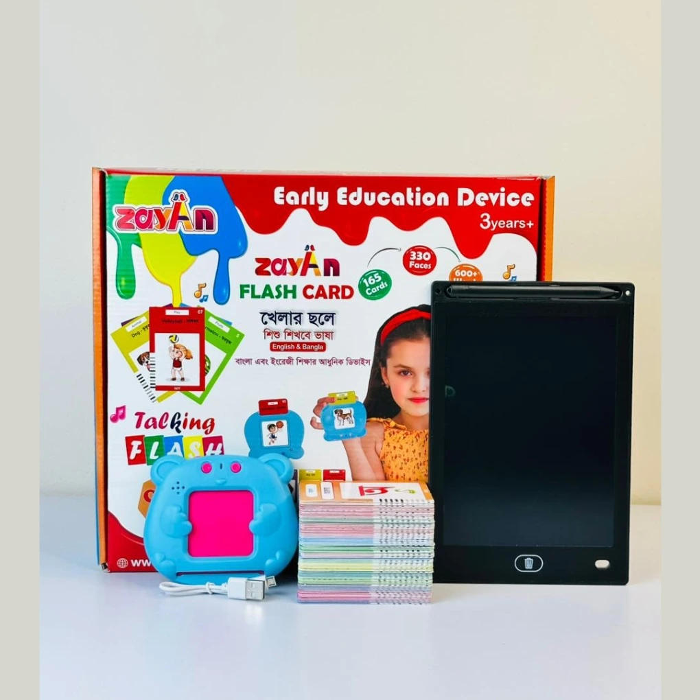 Talking 𝗙𝗹𝗮𝘀𝗵 𝗖𝗮𝗿𝗱 Bangla version with recording option+Multi Color Lcd Tab
