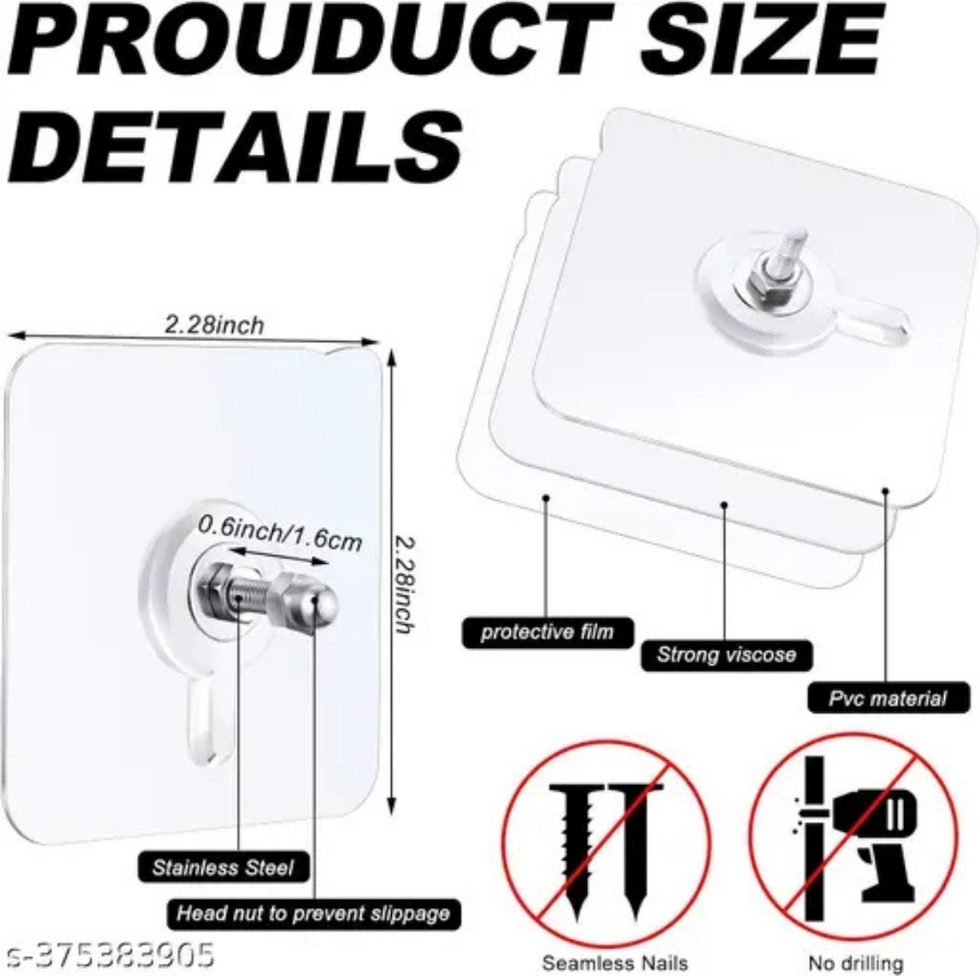 Transparent Hook with Nut (1Pcs)